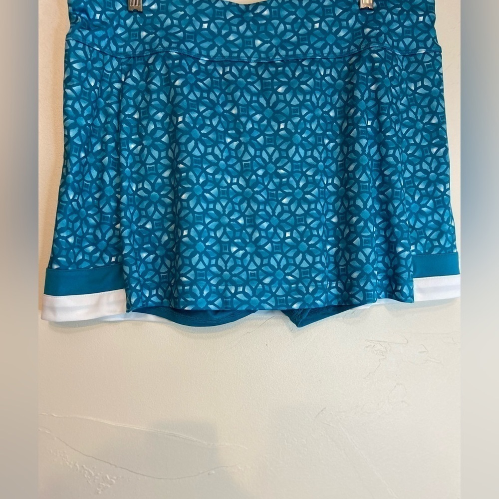 Athletic Stretchy Pull-On Skort~Blue & White~Back Pocket~Size XL - Picture 9 of 11